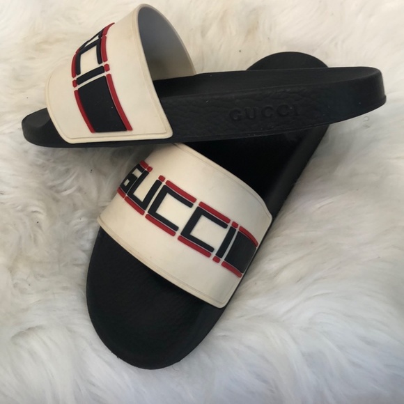 Gucci Authentic Striped Rubber Slides Size 6 Made in Italy - Picture 6 of 11